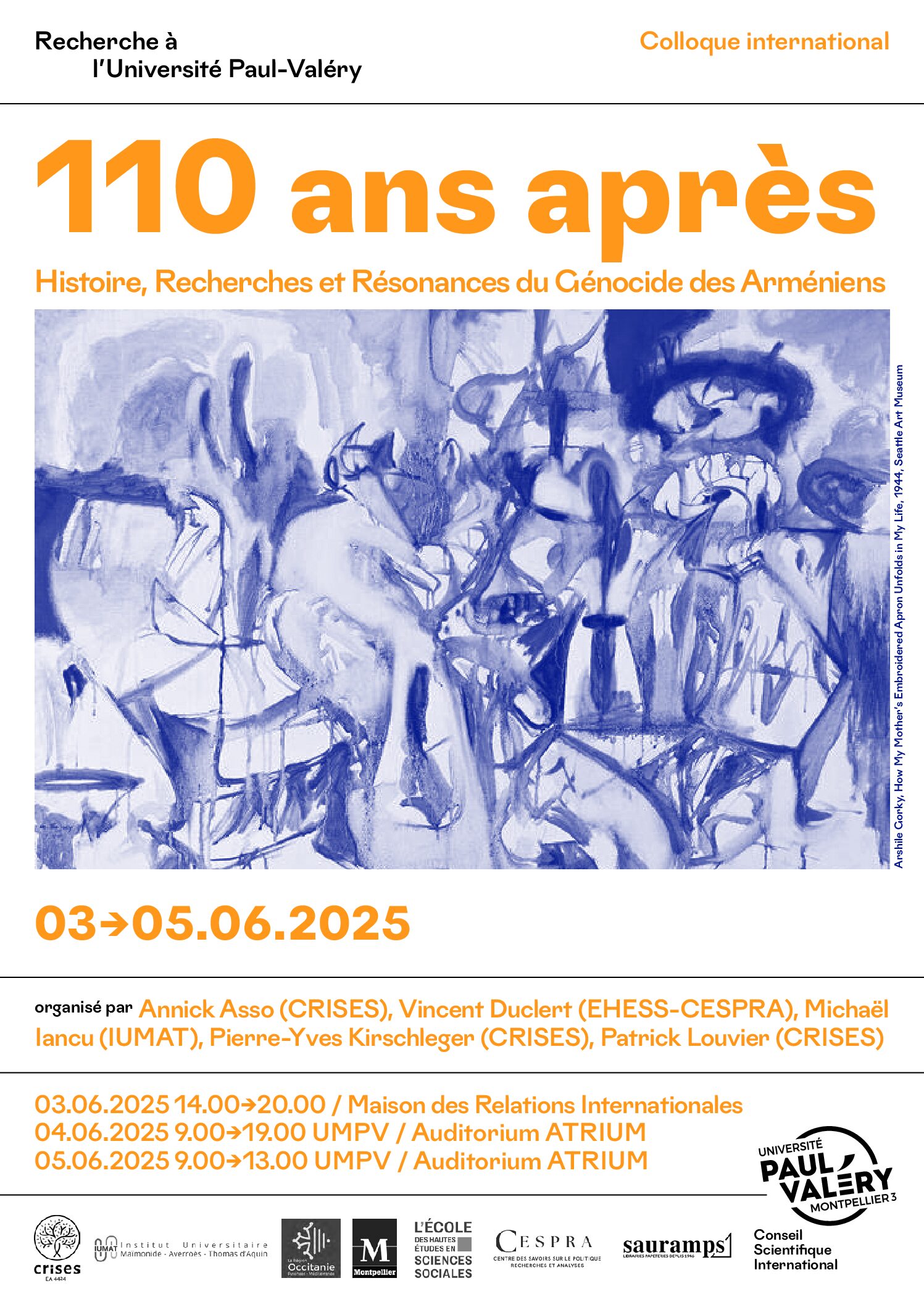 Colloque international – 110 ans après : Histoire, Recherches et Résonances du Génocide des Arméniens