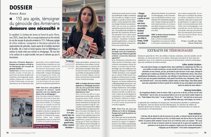 Annick Asso : mon interview autour de la parution du Cantique des larmes dans NAM