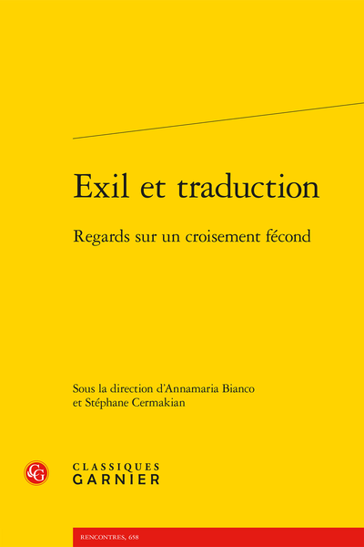Parution du volume collectif Exil et traduction