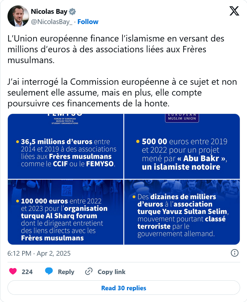 N. Bay : L’Union européenne finance l’islamisme