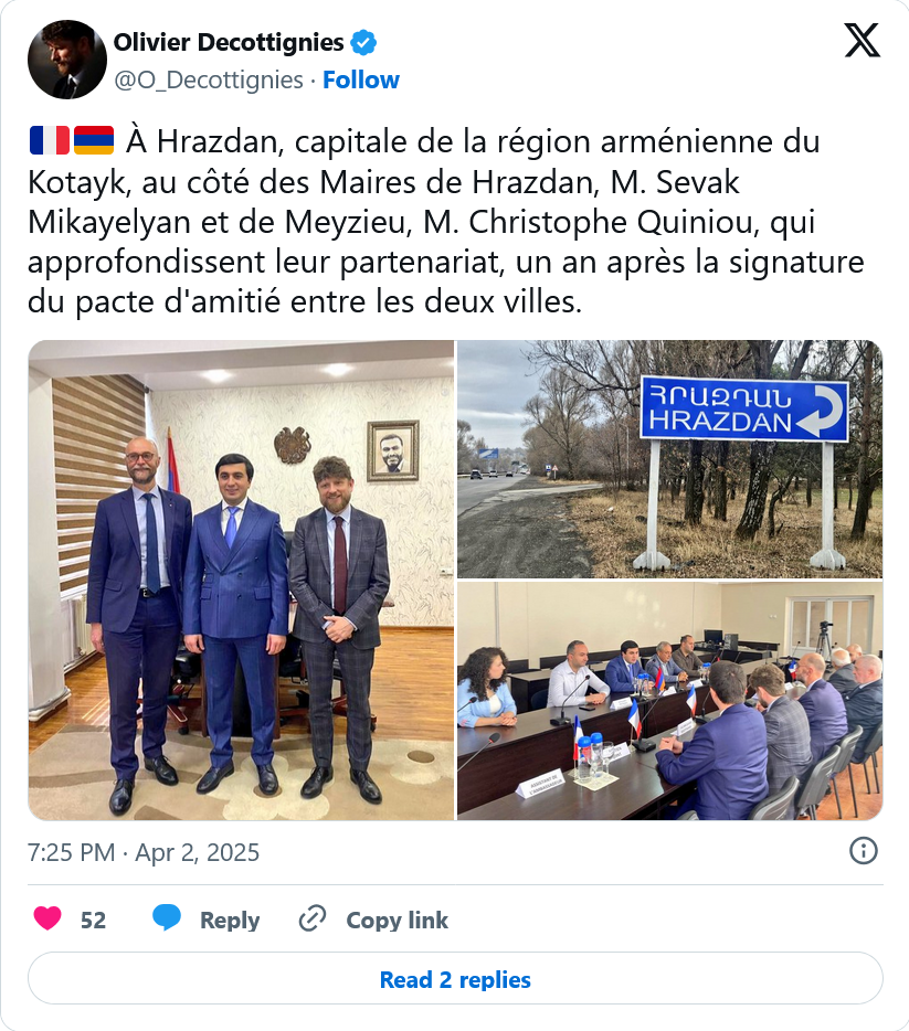 O. Decottignies : Un an après la signature du pacte d&rsquo;amitié
