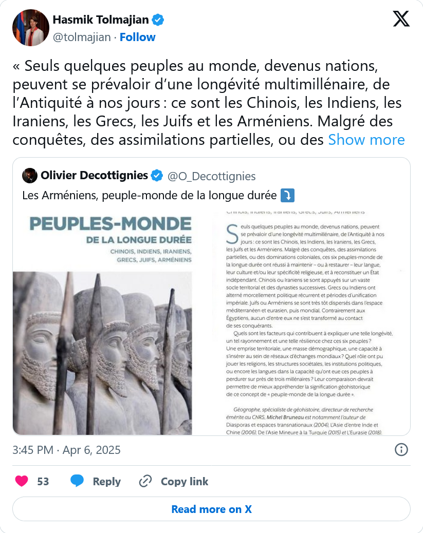 H. Tolmajian : Arméniens, peuple monde