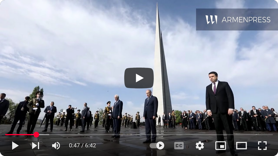 Le président Khachaturyan, le Premier ministre Pachinian et de hauts responsables au mémorial du génocide arménien