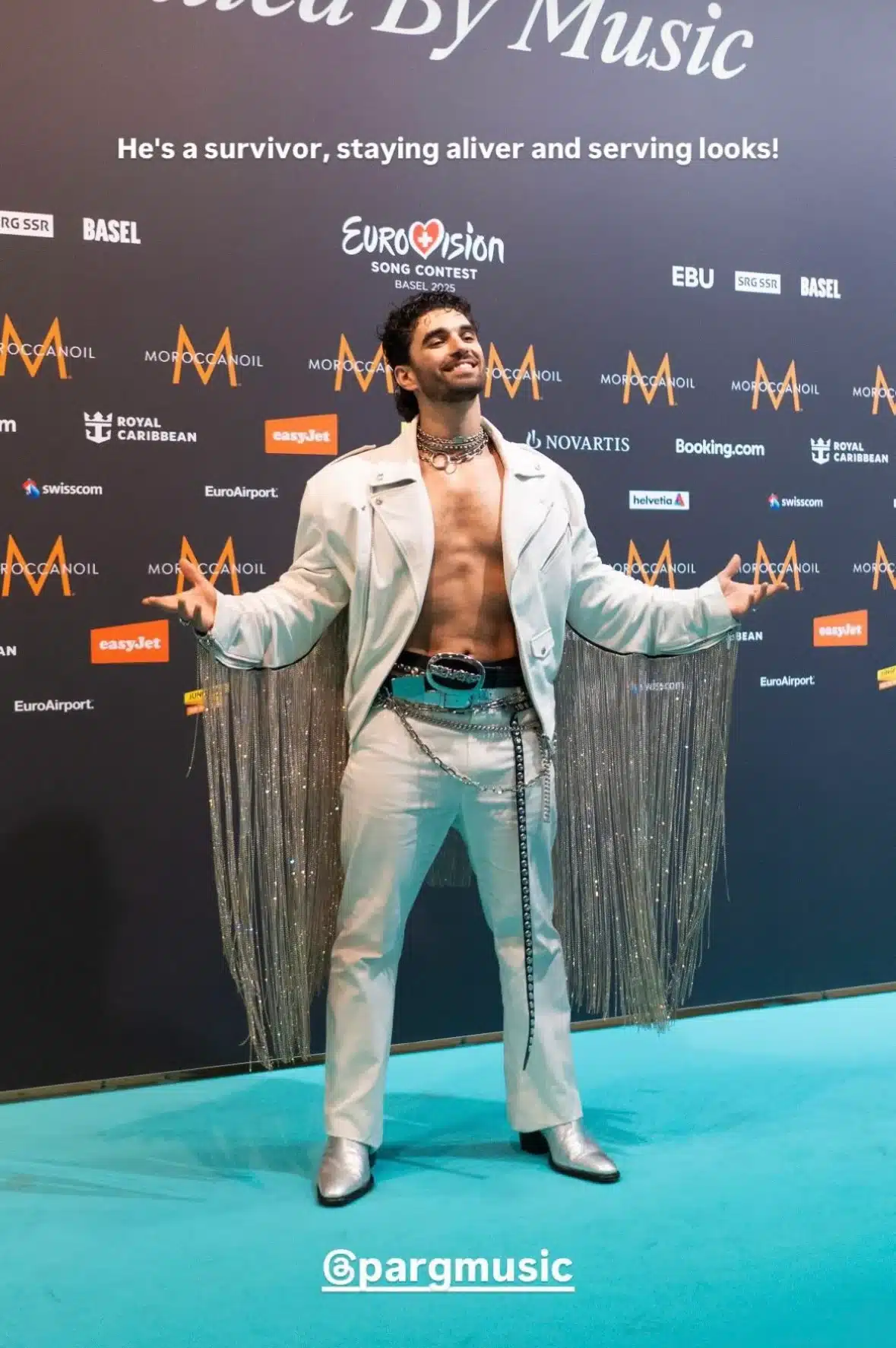 Le représentant de l&rsquo;Arménie, Parg, à la cérémonie d&rsquo;ouverture officielle de l&rsquo;Eurovision 2025, l’Arménie qui concourt dans la deuxième demi-finale ce jeudi