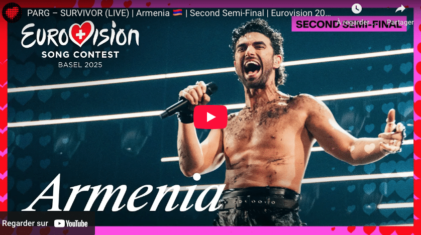 PARG (Arménie) a interprété SURVIVOR lors de la deuxième demi-finale de l&rsquo;Eurovision 2025 à Bâle