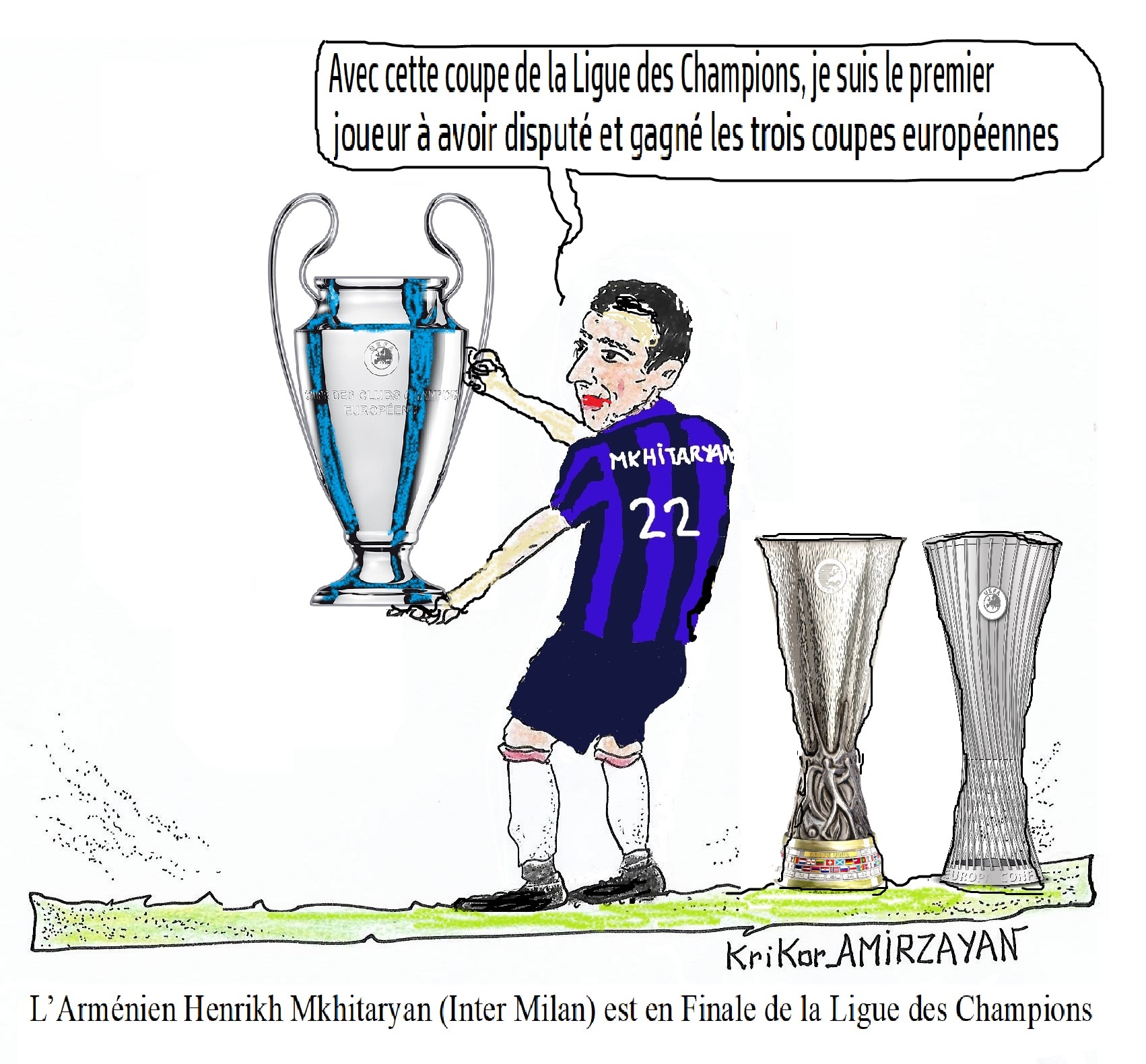 L’Arménien Henrikh Mkhitaryan tout près d’un nouveau record lors du match PSG-Inter Milan en finale de la Ligue des Champions