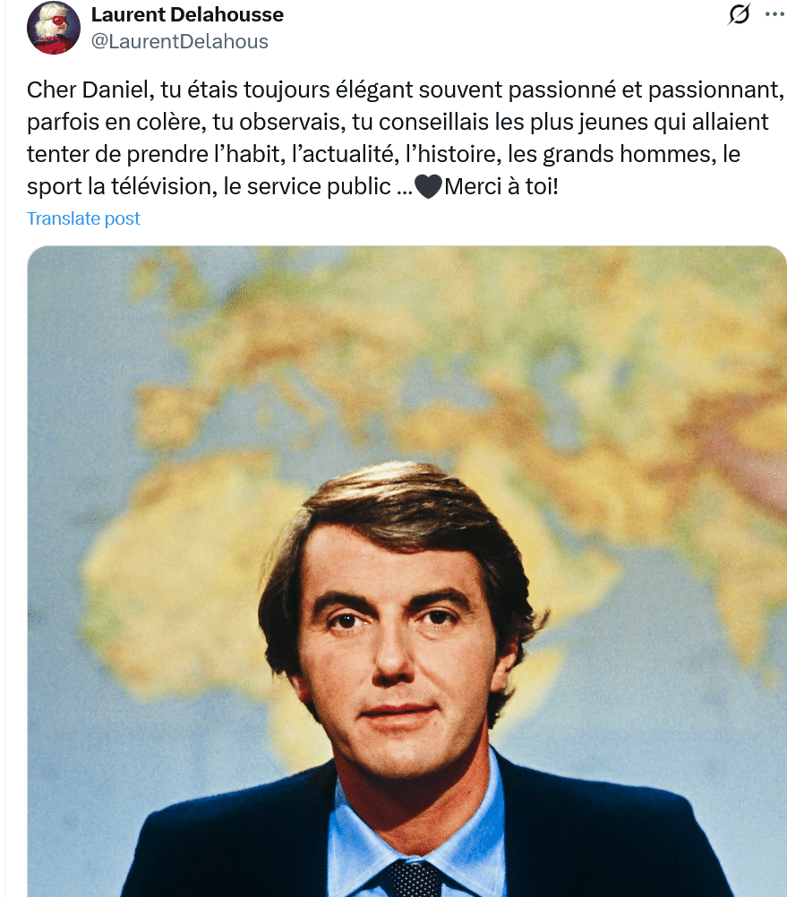 Laurent Delahousse : Cher Daniel, tu étais toujours élégant souvent passionné et passionnant