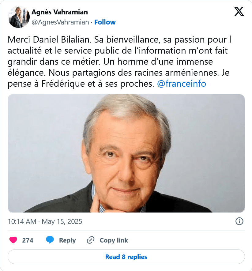 Agnès Vahramian : Merci Daniel Bilalian