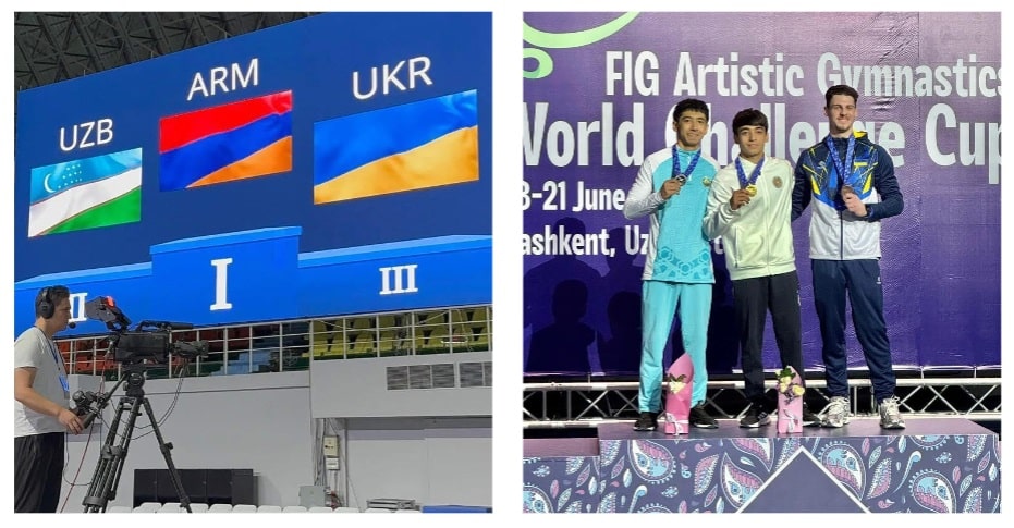 Mamikon Khachatryan (Arménie) remporte la médaille d&rsquo;or au cheval d’arçons à la Coupe du monde de gymnastique à Tachkent