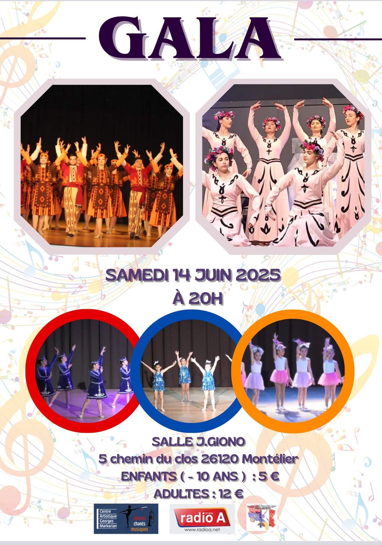 Le Gala de l’Académie de musique, de chants et danses arméniennes du Centre Georges Markarian samedi 14 juin 20h00 salle Jean Giono à Montélier (Drôme)