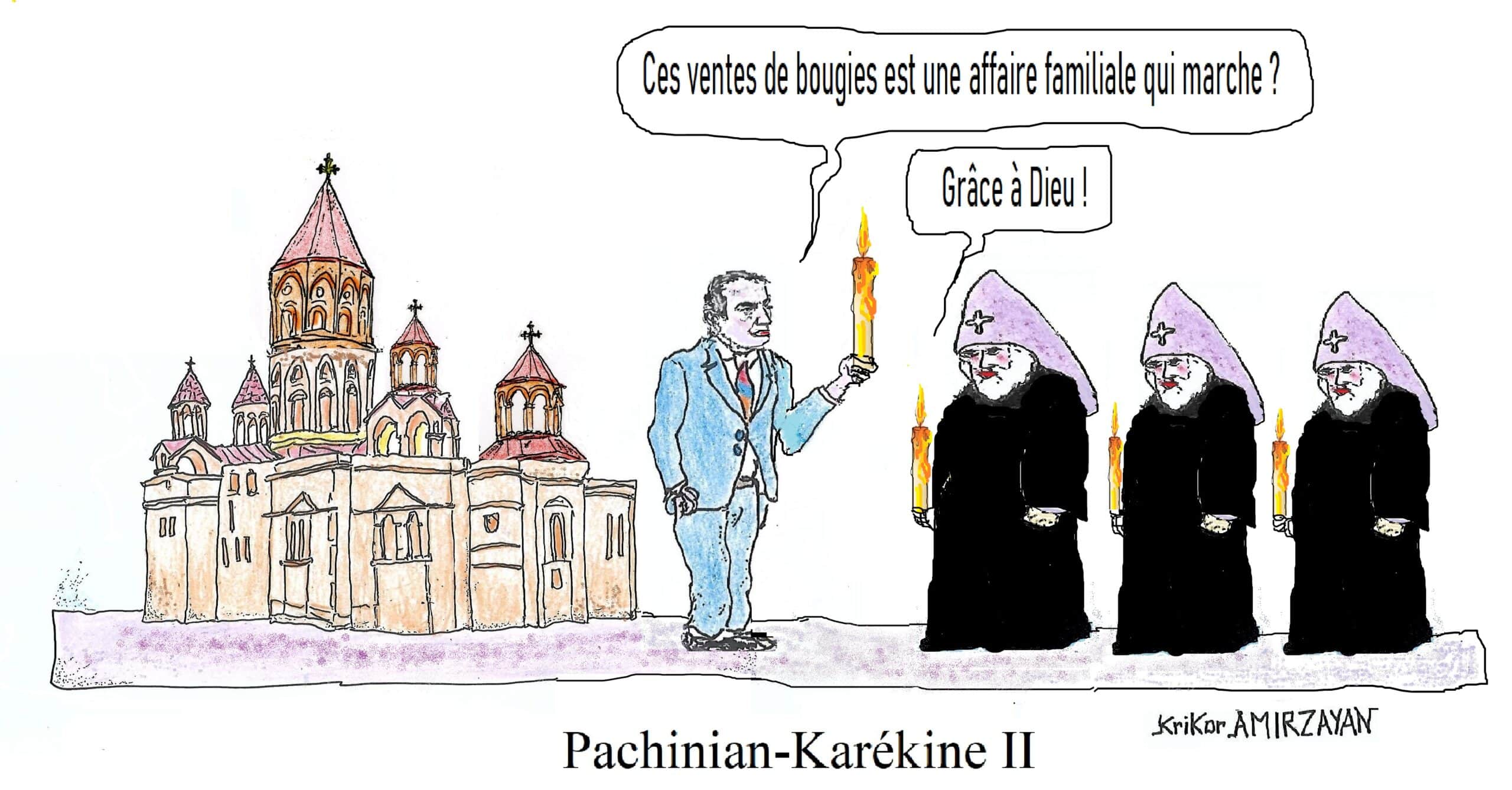 Le « surveillant de la caisse des cierges » est le neveu de Ktrich Nersisyan (le Catholicos Karékine II), et le chef du plus grand diocèse est son frère affirme le Premier ministre d&rsquo;Arménie