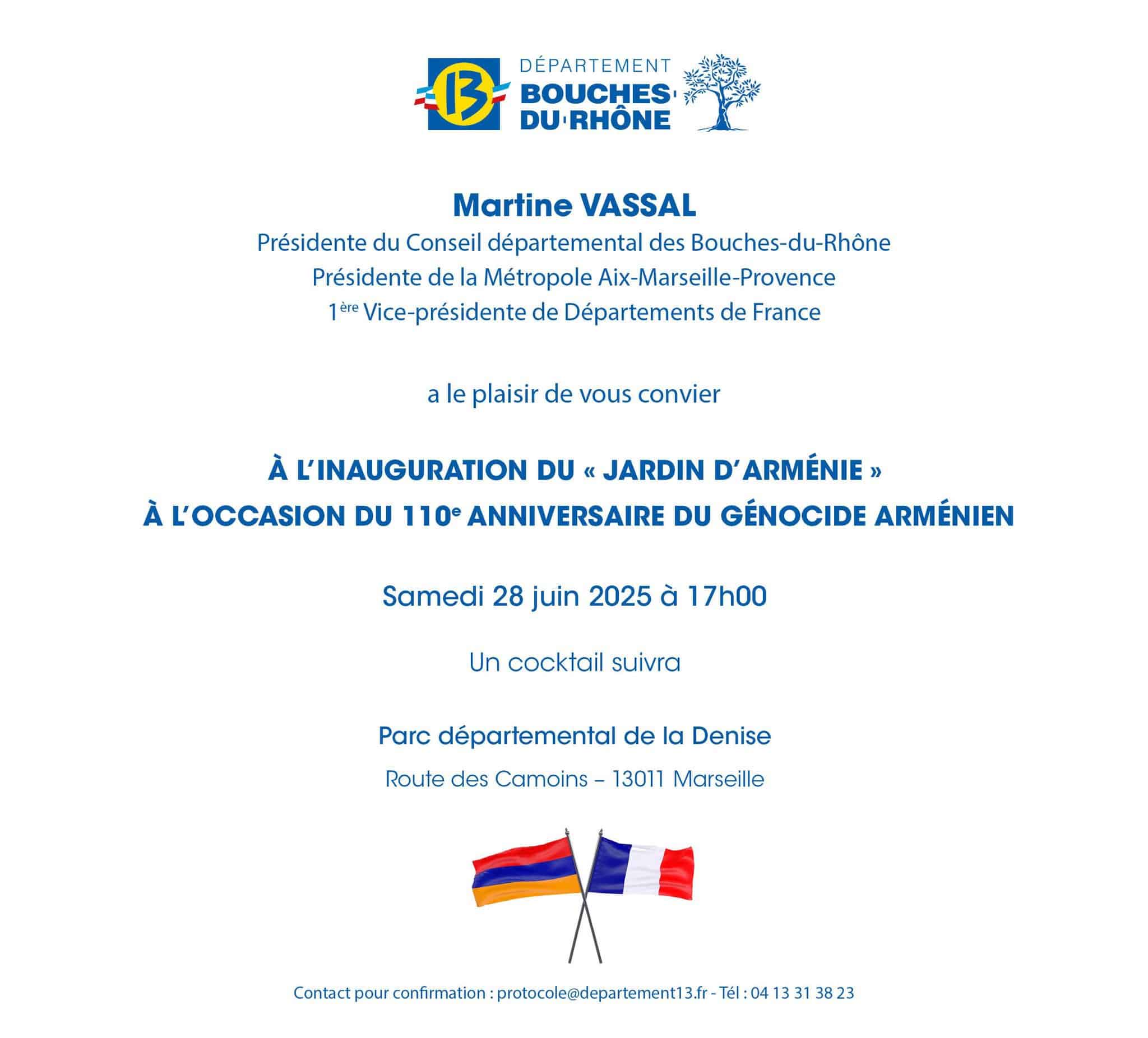 CCAF-Sud : Inauguration du jardin d’Arménie par Martine Vassal le 28 juin