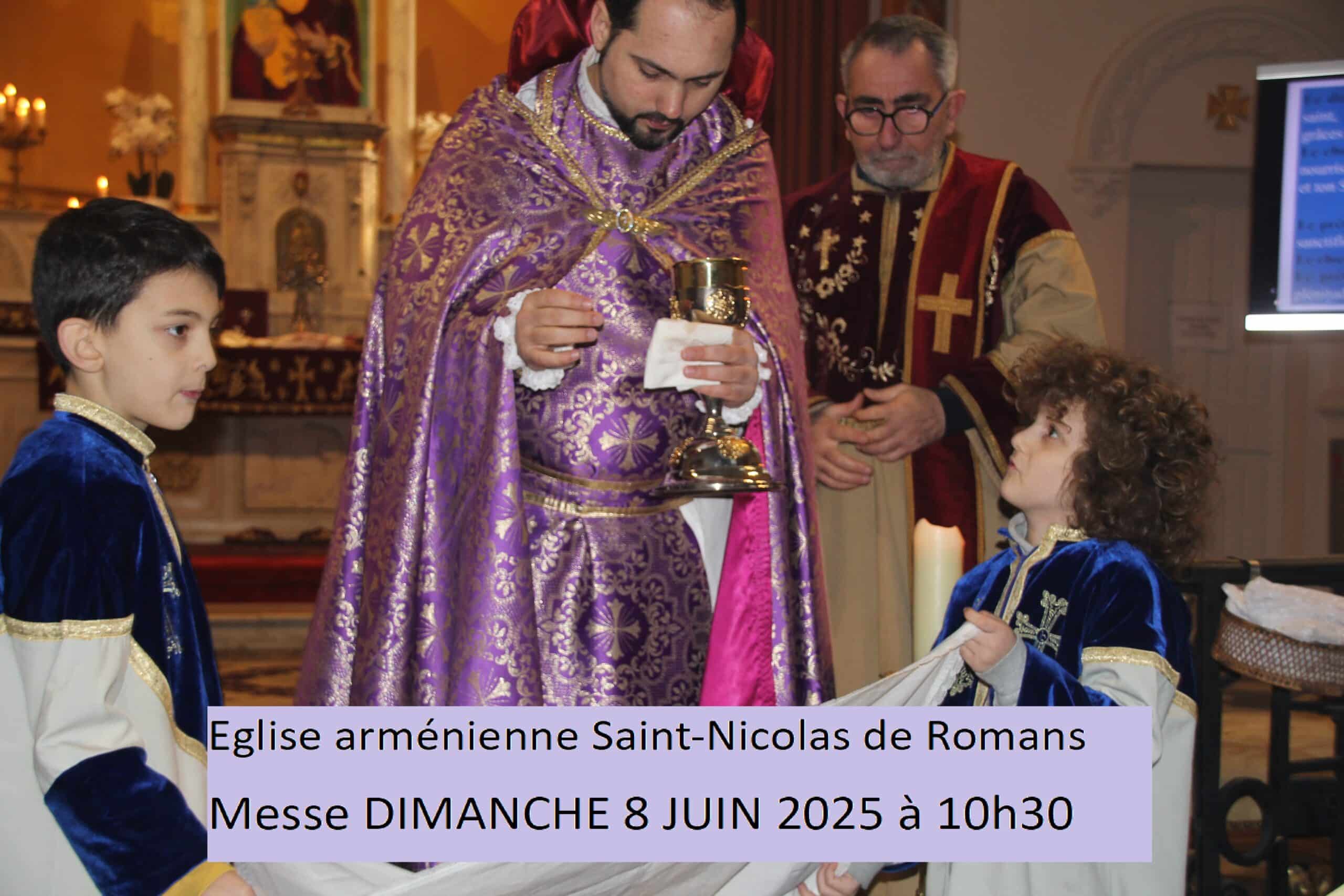 Messe à l’Eglise apostolique arménienne Saint-Nicolas de Romans ce Dimanche 8 Juin à 10h30