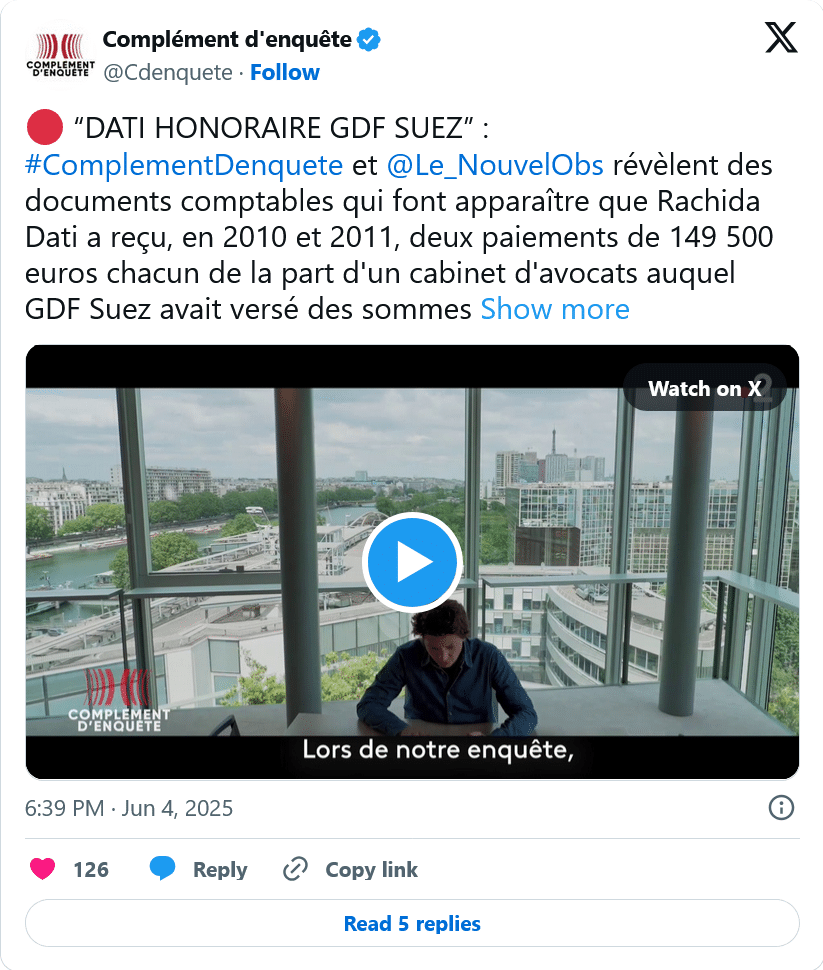 Complément d&rsquo;enquête : “DATI HONORAIRE GDF SUEZ” : #ComplementDenquete et @Le_NouvelObs