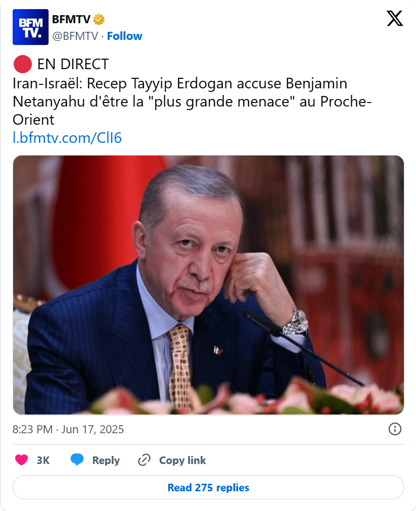 BFMTV : Benjamin Netanyahu, la « plus grande menace » au Proche-Orient