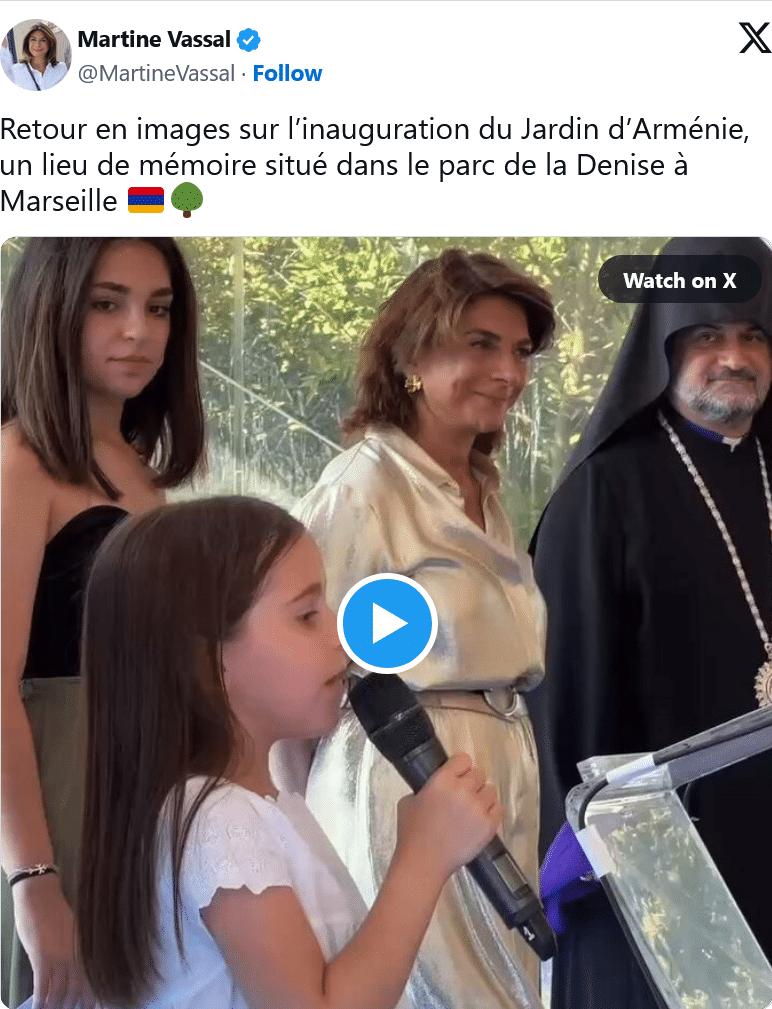 Martine Vassal : Jardin d’Arménie, un lieu de mémoire