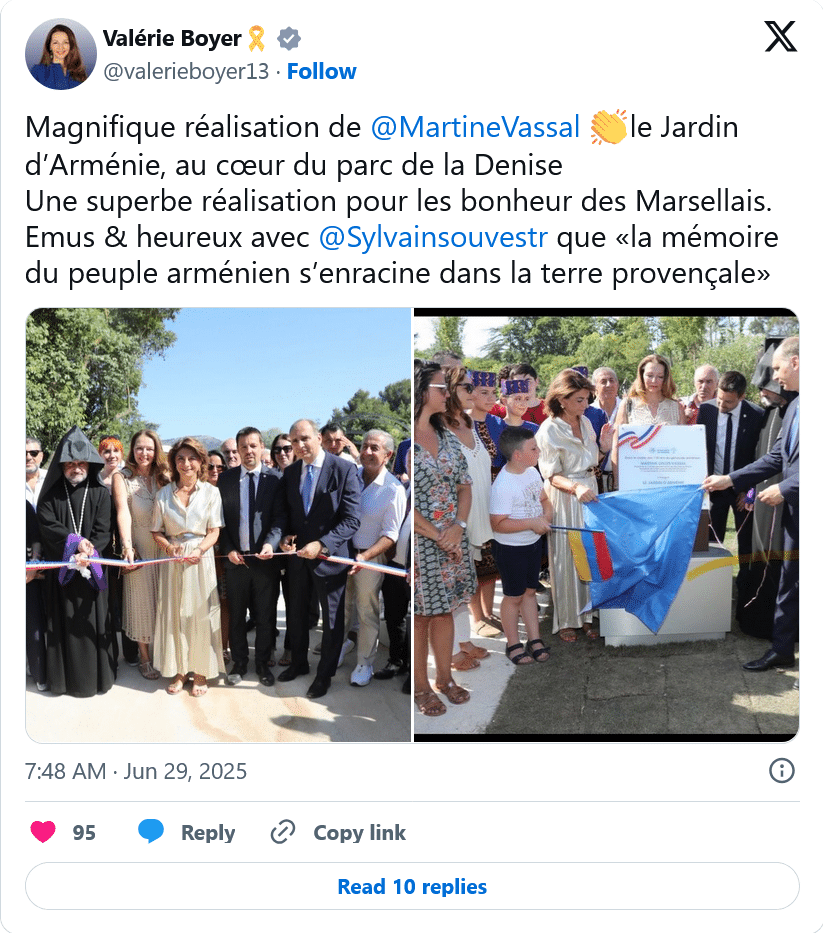V. Boyer : «la mémoire du peuple arménien s’enracine dans la terre provençale»