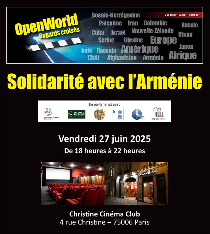Soirée de solidarité avec l&rsquo;Arménie le 27 juin à Paris