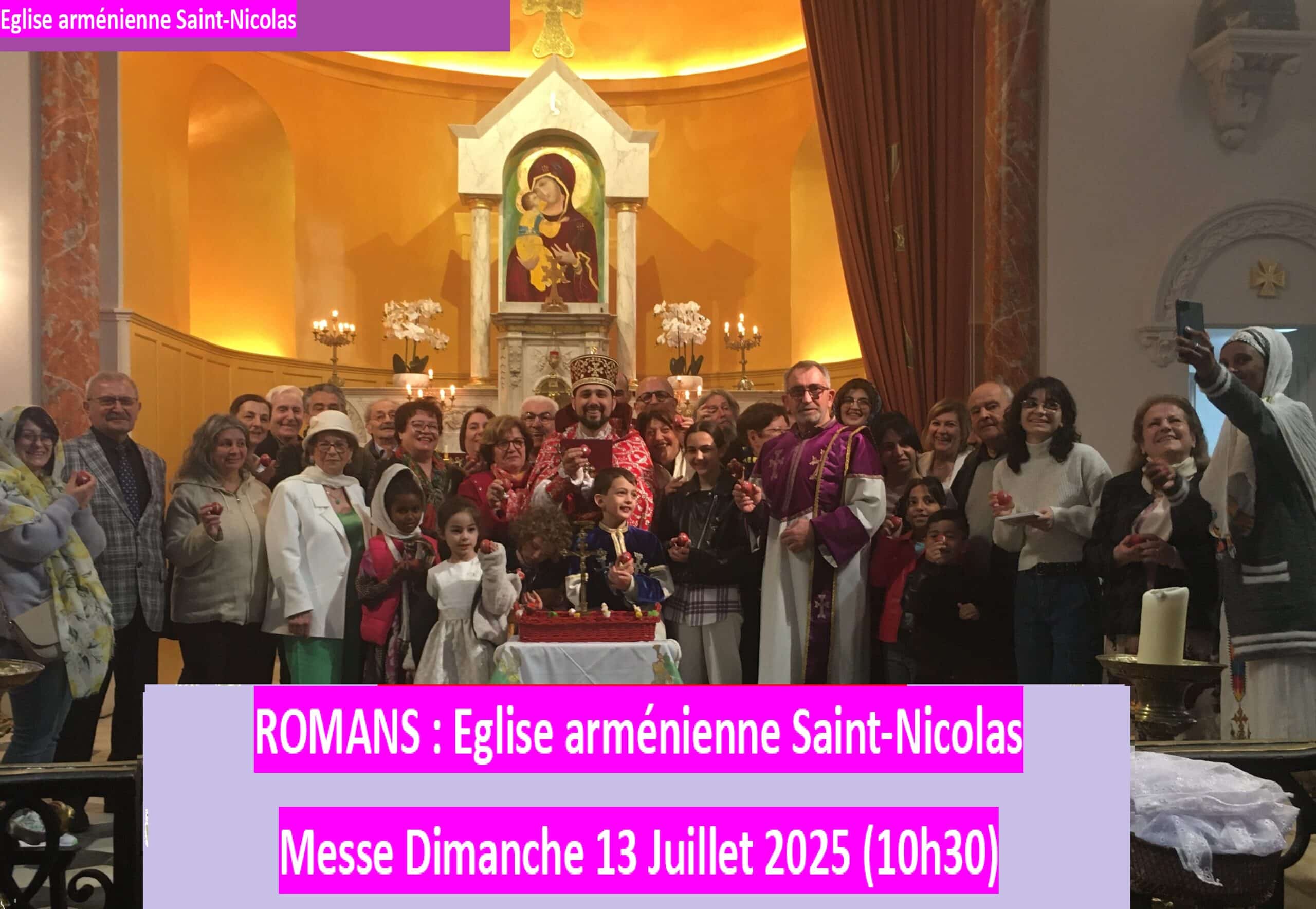 Messe à l’église arménienne Saint-Nicolas de Romans ce Dimanche 13 juillet (10h30)