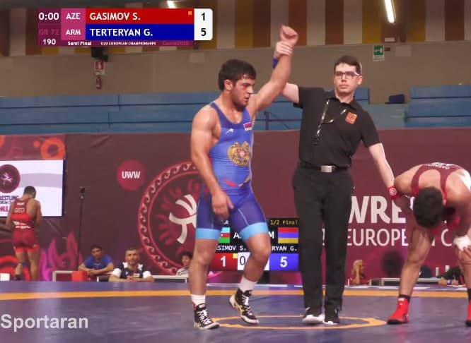 Championnat d&rsquo;Europe U-20 de lutte gréco-romaine : Gaspar Terteryan (Arménie) a battu son adversaire azerbaïdjanais et atteint la finale