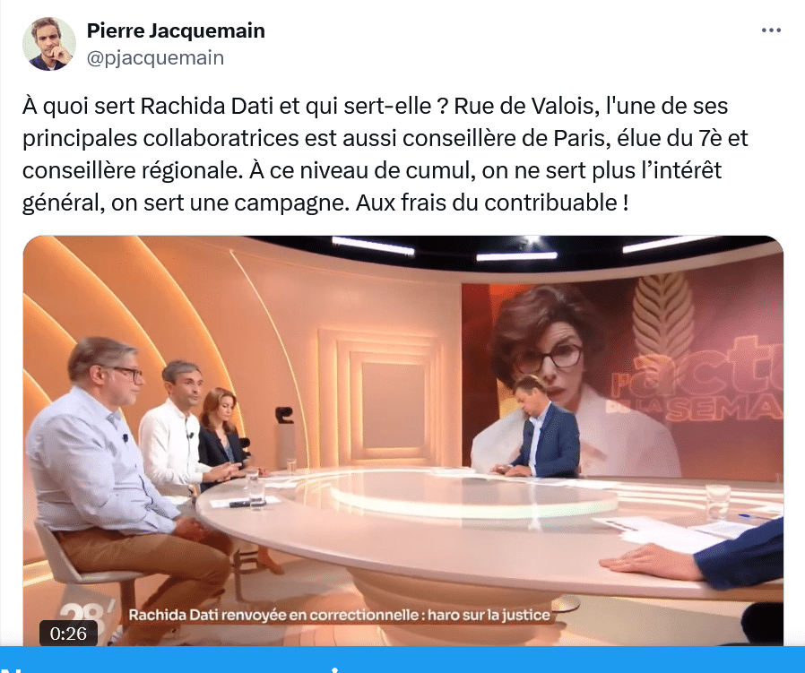 Pierre Jacquemain : À quoi sert Rachida Dati et qui sert-elle ?