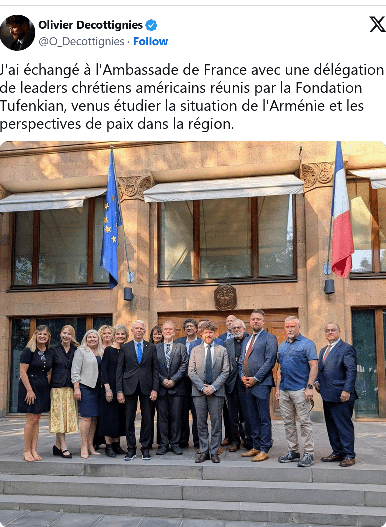 Olivier Decottignies : Echange avec une délégation de leaders chrétiens américains réunis par la Fondation Tufenkian