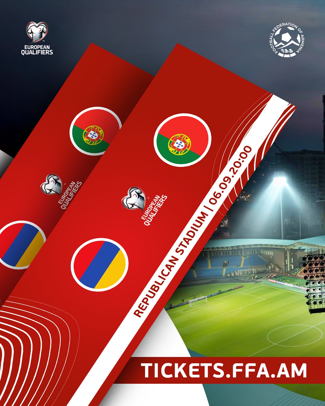 Le match Arménie-Portugal le 6 septembre dans un stade Républicain complet, la Fédération arménienne de football exhorte les supporters à ne pas acheter de billets au marché noir