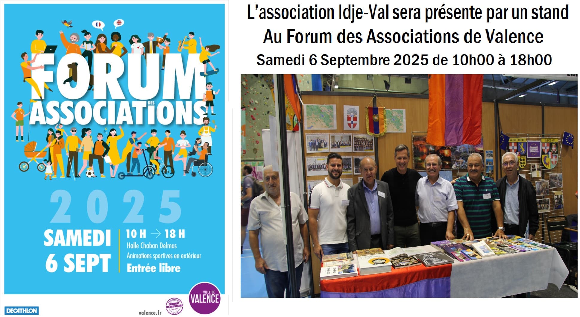 L’association Idje-Val sera présente au Forum des Associations de Valence Samedi 6 Septembre