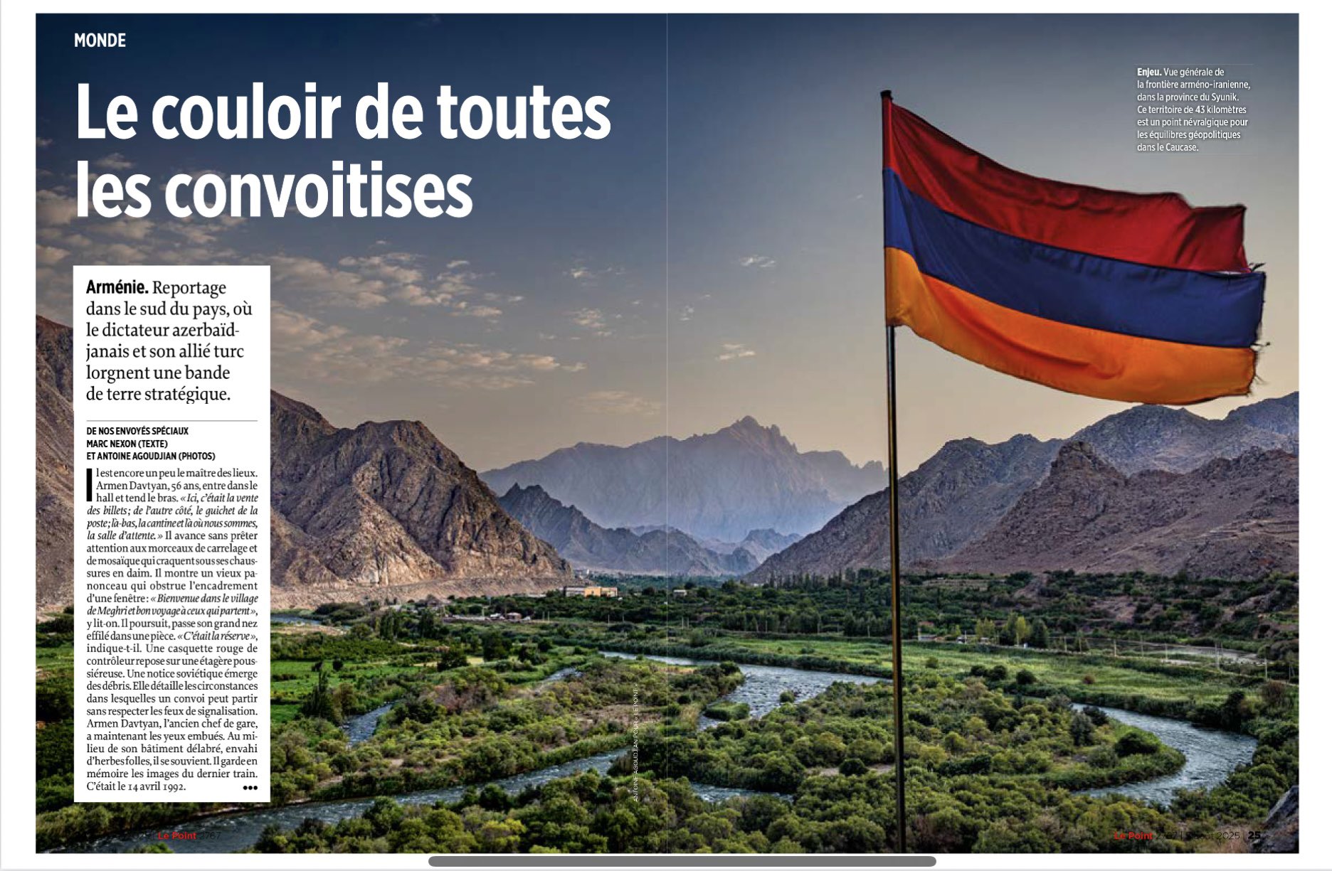 Antoine Agoudjian : : « Arménien, le couloir de toutes les convoitises » dans Le Point