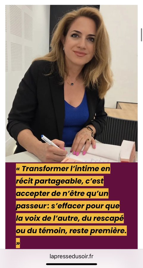 Annick Asso :  Annick Asso🎗️ @AnnickAsso ·  Retrouvez mon interview dans « lapressedusoir.fr »