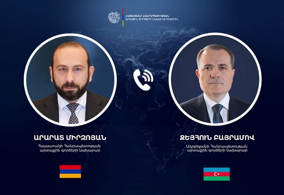 Les ministres des Affaires étrangères de l&rsquo;Arménie et de l&rsquo;Azerbaïdjan ont discuté de la mise en œuvre de la déclaration commune de Washington