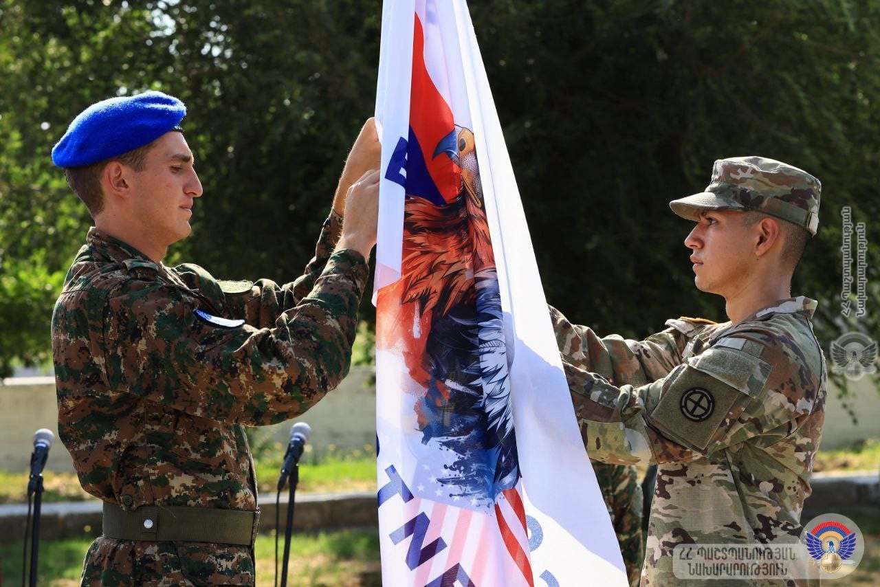 Exercices militaires de soldats arméniens et américains en Arménie