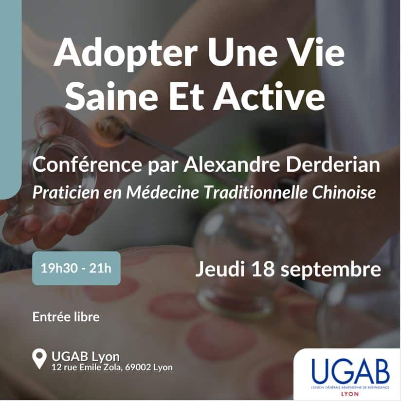 Conférence à l&rsquo;UGAB Lyon le 18 septembre « Adopter une vie saine et active »