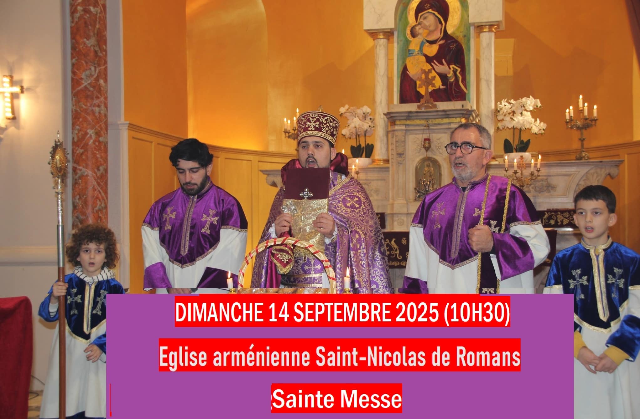 Messe à l’Eglise arménienne Saint-Nicolas de Romans ce dimanche 14 Septembre (10h30)