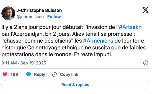 Jean-Christophe Buisson : Il y a deux ans, les Arméniens chassés comme des chiens