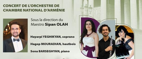 Récital de l&rsquo;Orchestre National de Chambre d’Arménie à Paris le 25 septembre