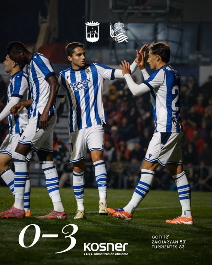 Le but de l’arméno-russe Arsen Zakharyan a contribué à la victoire de la Real Sociedad en 32e de finale de la Coupe d’Espagne