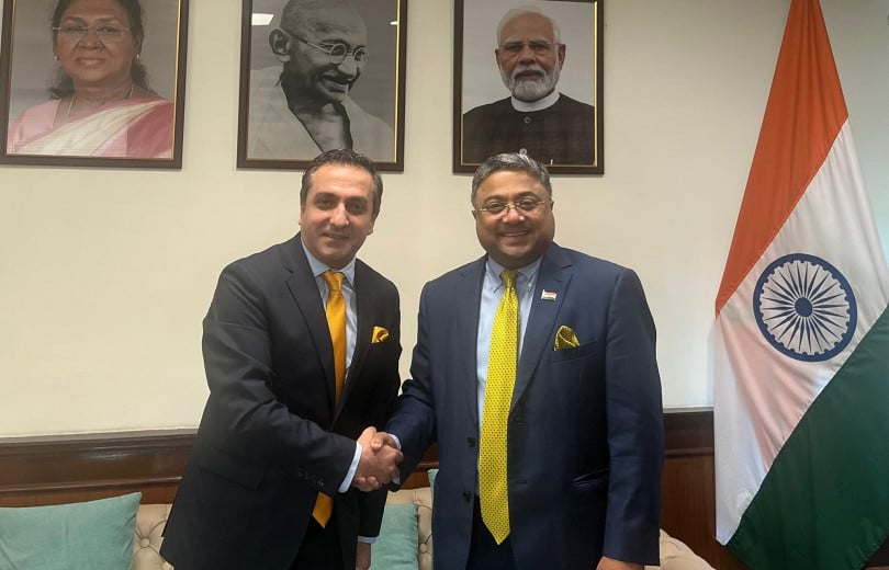 L&rsquo;ambassadeur d’Arménie en Inde, Vahagn Afyan et le vice-ministre indien des Affaires étrangères discutent des questions relatives aux prochaines visites bilatérales de haut niveau