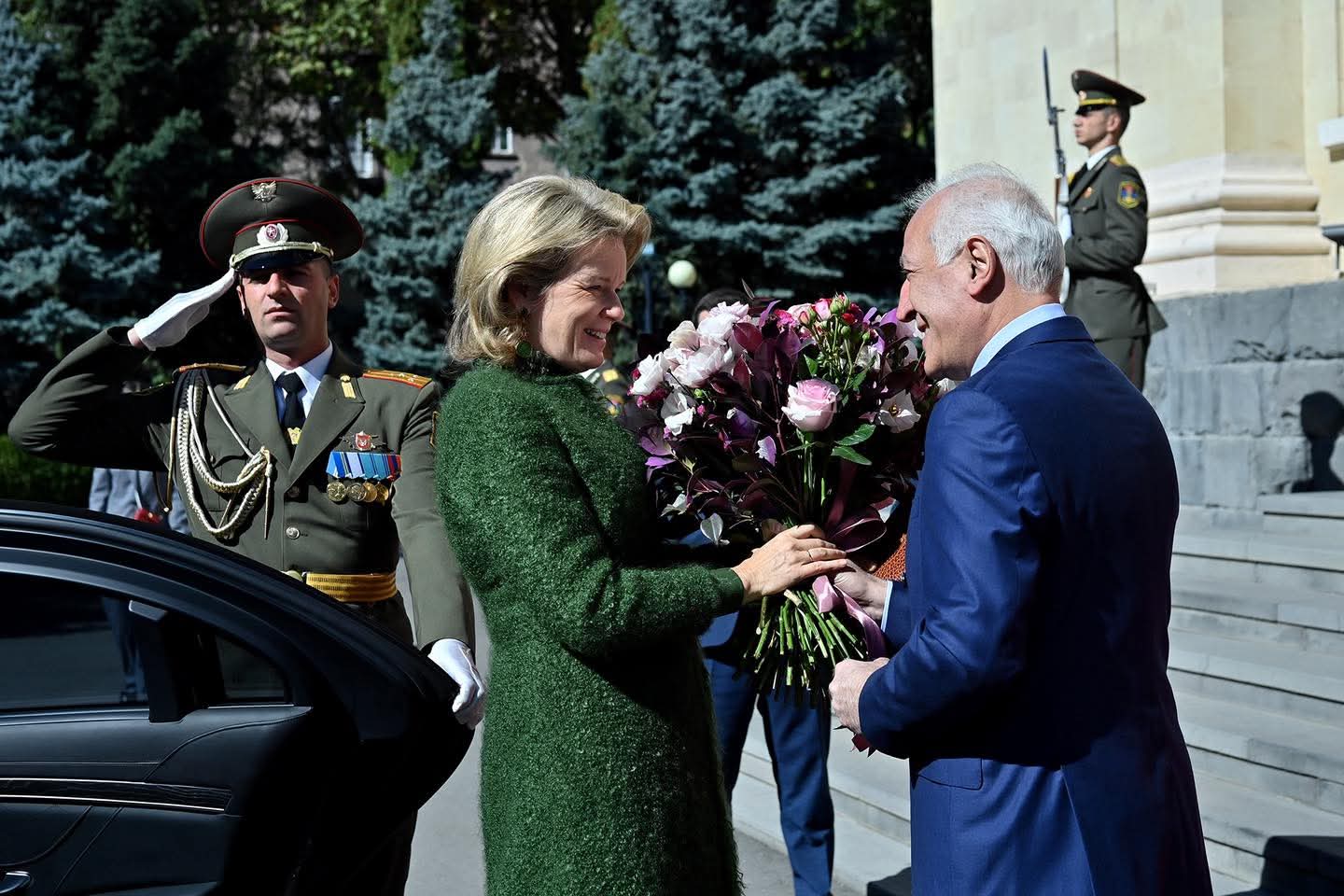 Le Président arménien a reçu la Reine Mathilde de Belgique arrivée en Arménie