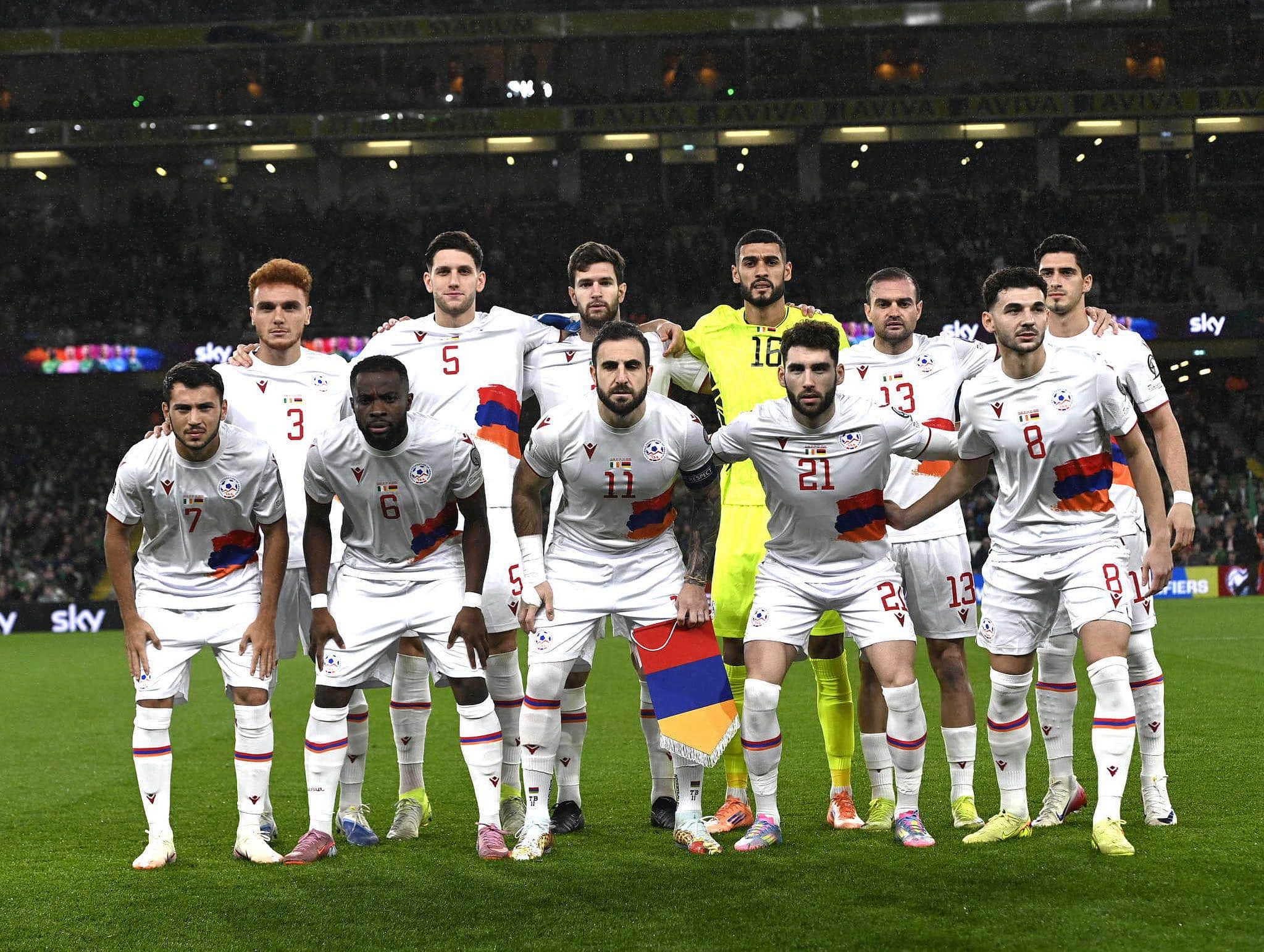 L&rsquo;Arménie s&rsquo;incline 0-1 face à l&rsquo;Irlande à Dublin et chute à la dernière place du classement du Groupe F des qualifications de la Coupe du Monde 2026 de football