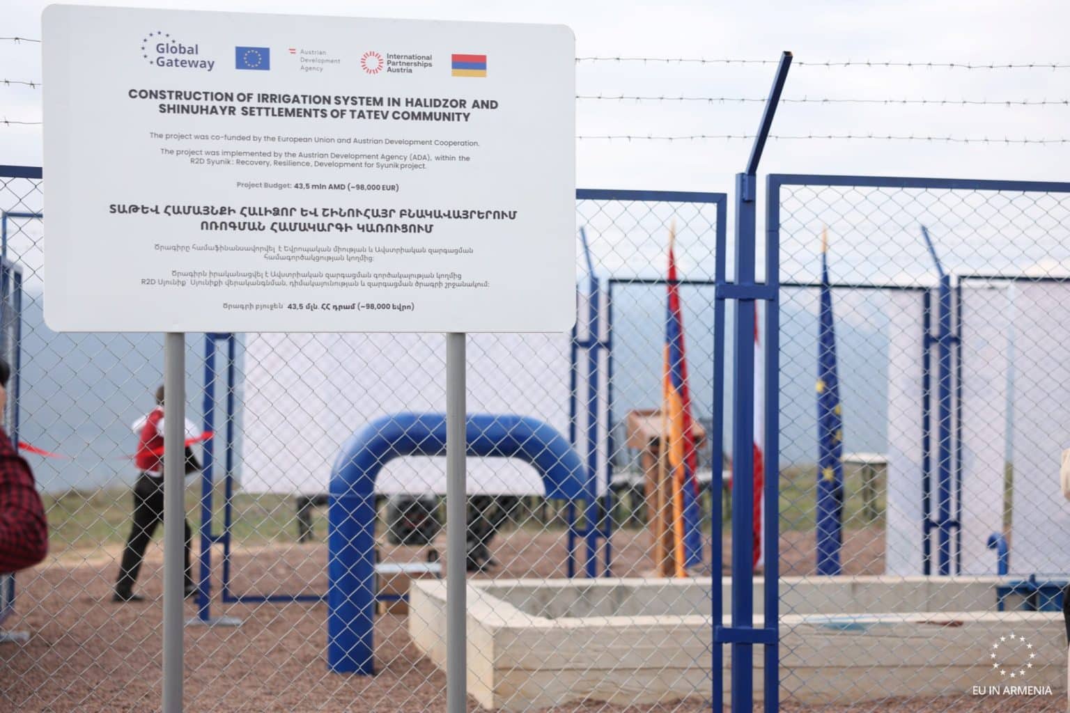 Restauration du système d&rsquo;irrigation de la communauté de Shinuhayr dans la région de Syunik (sud de l’Arménie), financé par l&rsquo;UE