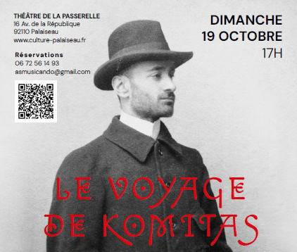 « Le voyage de Komitas » en spectacle à Palaisau le 19 octobre
