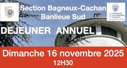 Déjeuner de la CBAF au profit de ses actions en Arménie le 16 novembre au Plessis Robinson