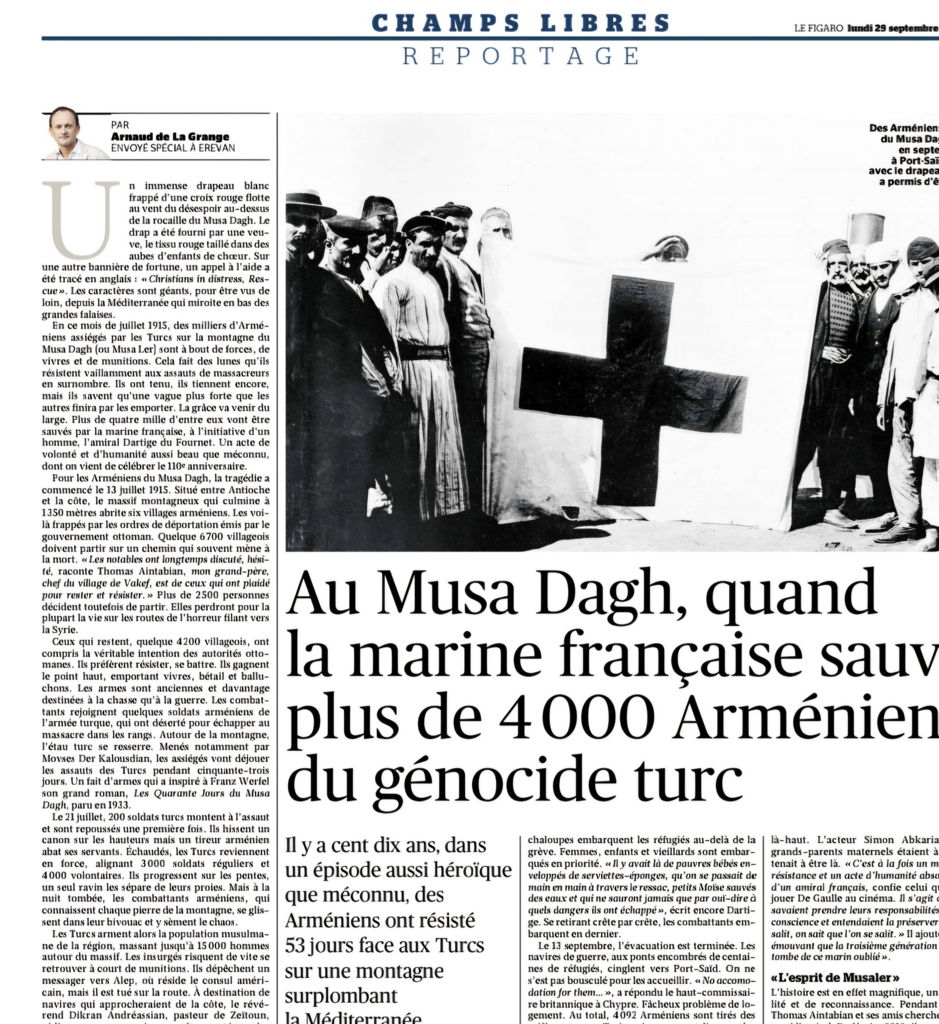 Jean-Christophe Buisson :  le sauvetage de milliers d&rsquo;Armeniens par un amiral français dans le Figaro