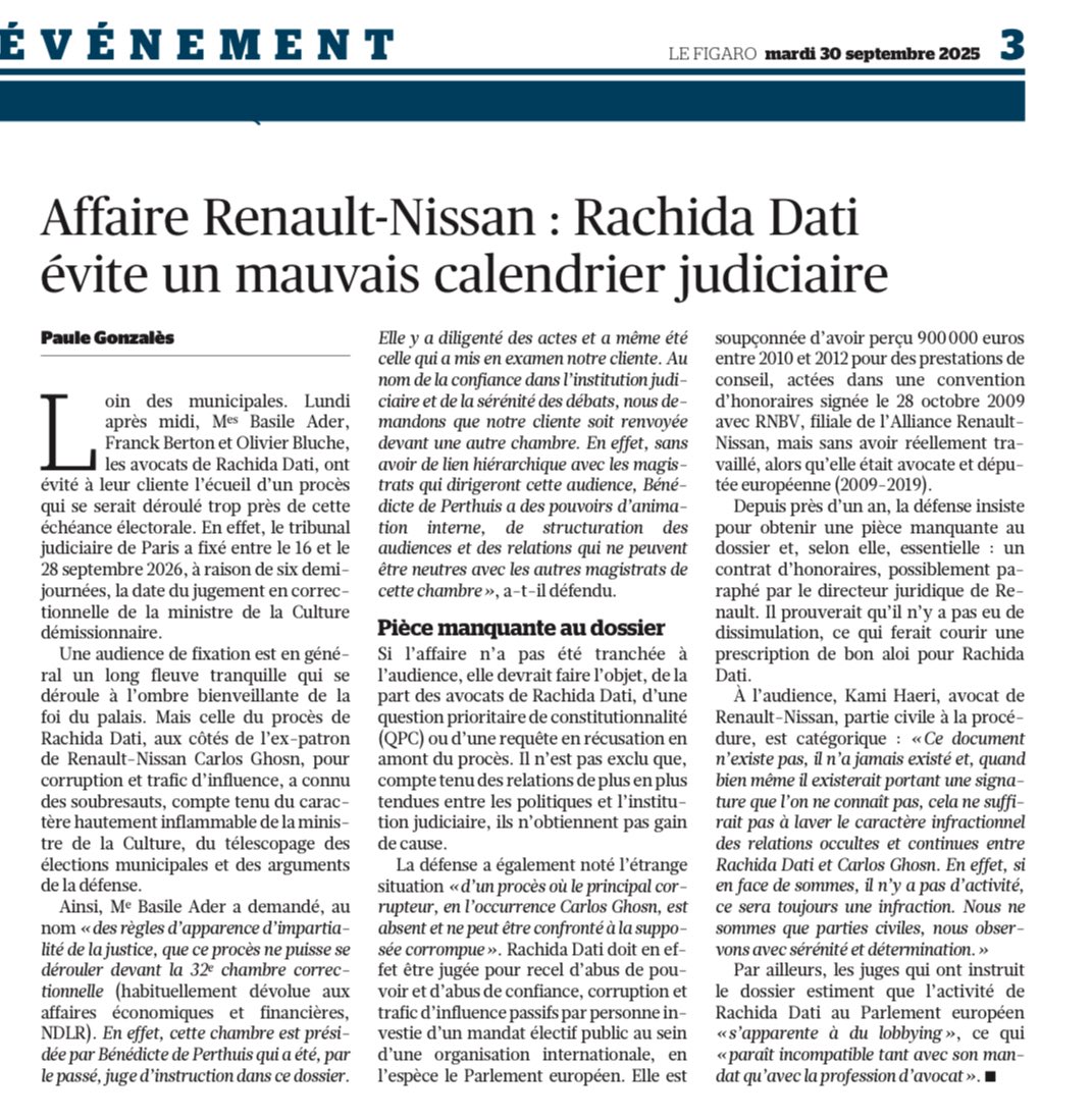 François Devedjian : Cas Dati,  on attend la réaction de  @Avocats_Paris  et  @batonnierparis
