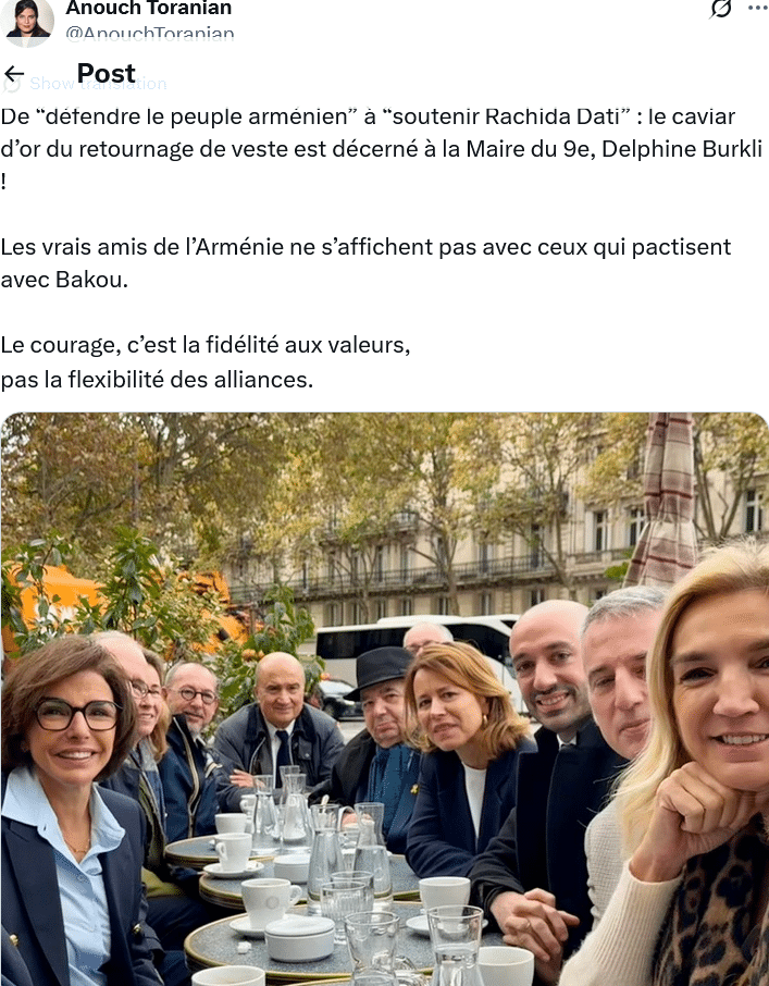 Anouch Toranian : le caviar d’or du retournage de veste est décerné à la Maire du 9e, Delphine Burkli !