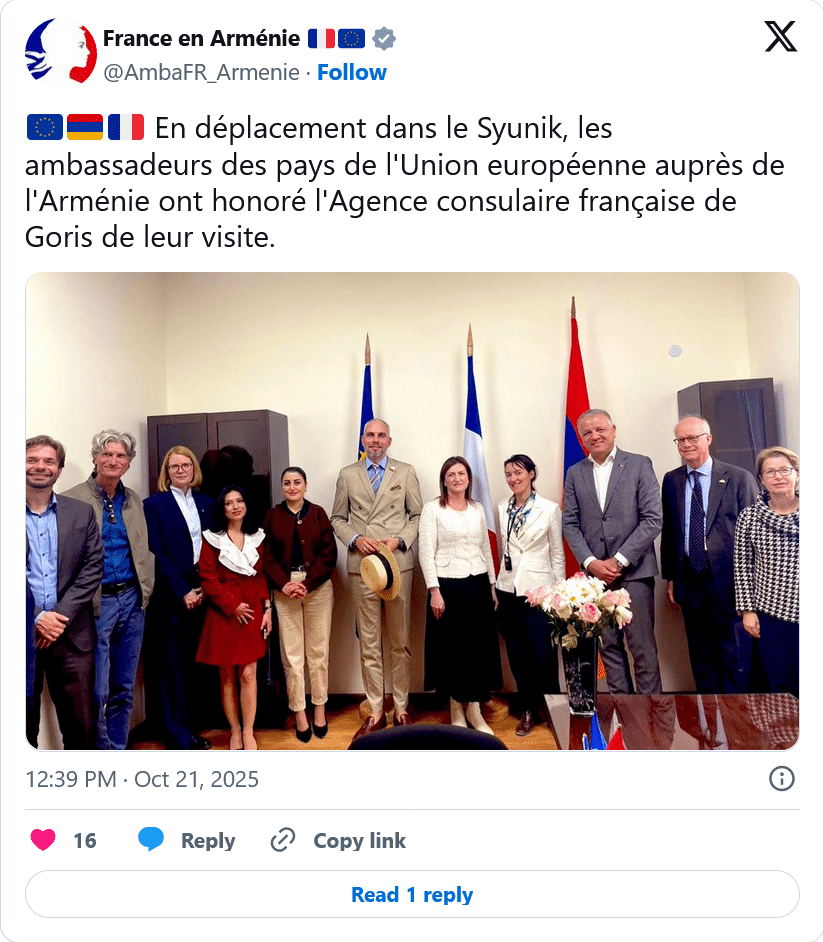 France en Armébie : En déplacement dans le Syunik, les ambassadeurs des pays de l&rsquo;Union européenne