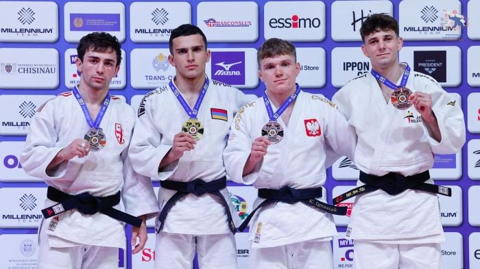 Vahé Aghasyan (Arménie), champion d&rsquo;Europe de judo des 60 kg des moins de 23 ans à Chisinau (Moldavie)