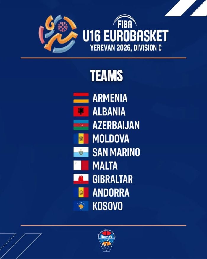 Championnat d&rsquo;Europe U16 de basket : le Tournoi de Division C de déroulera à Yerevan pour la première fois, avec la participation de l&rsquo;Azerbaïdjan