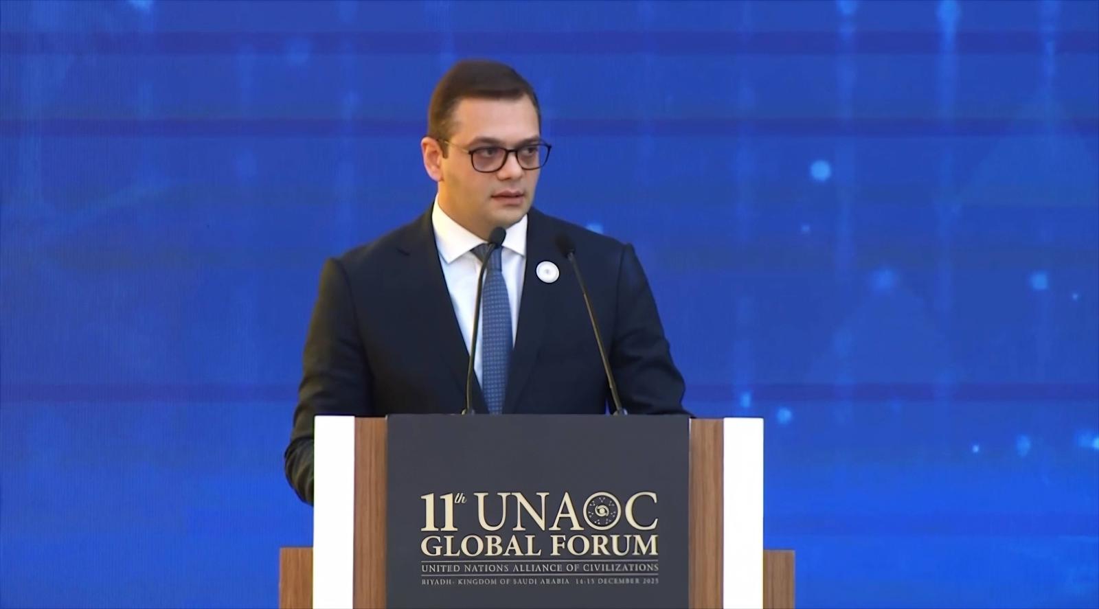 11e Forum mondial de l&rsquo;UNAOC : l&rsquo;Arménie réitère son engagement à faire avancer les processus de normalisation dans la région